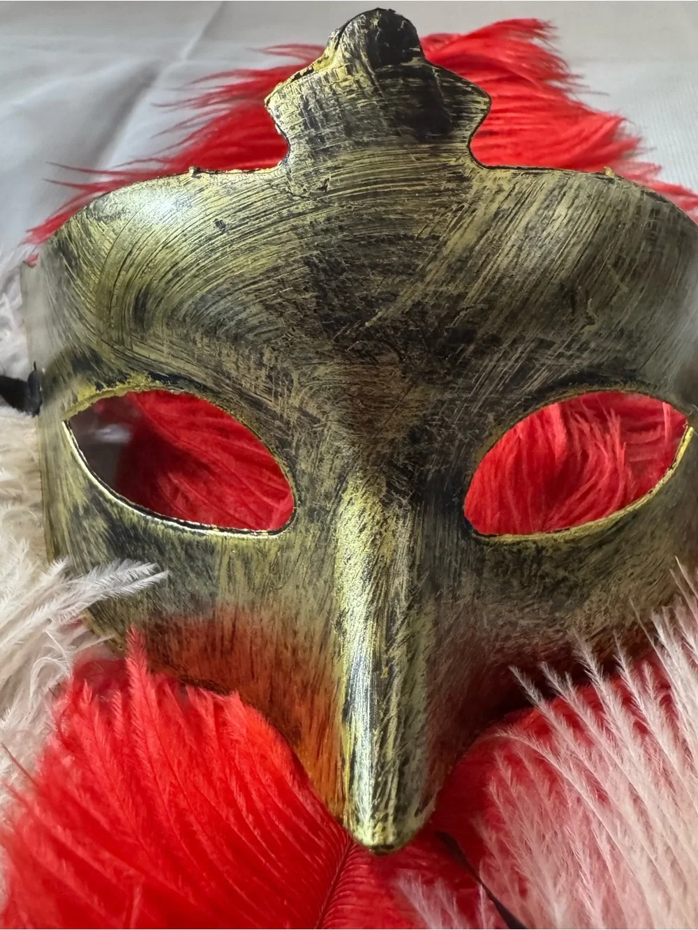 Gold Venetian plastic Mask ideal for masquerade ball, Halloween, costume party.